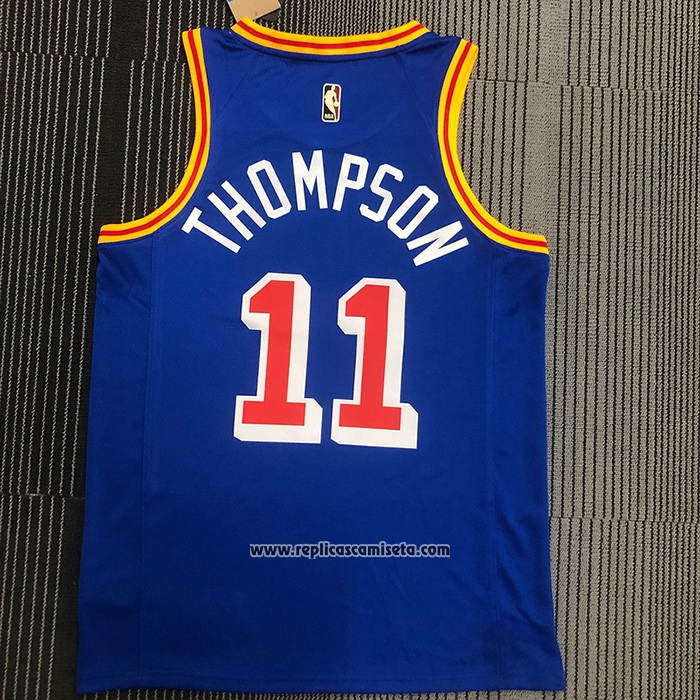 Camiseta Golden State Warriors Klay Thompson #11 75th Anniversary Azul